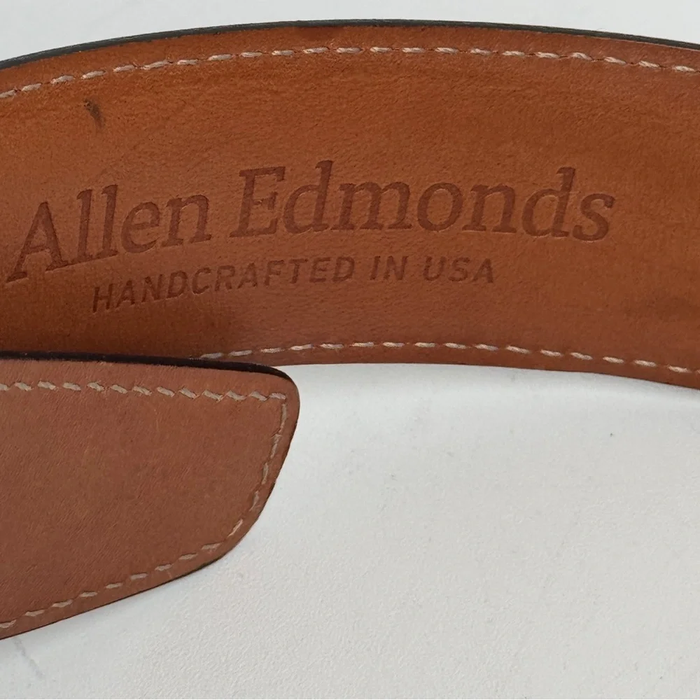 Allen Edmunds 40 Black Genuine Leather Belt Made In USA